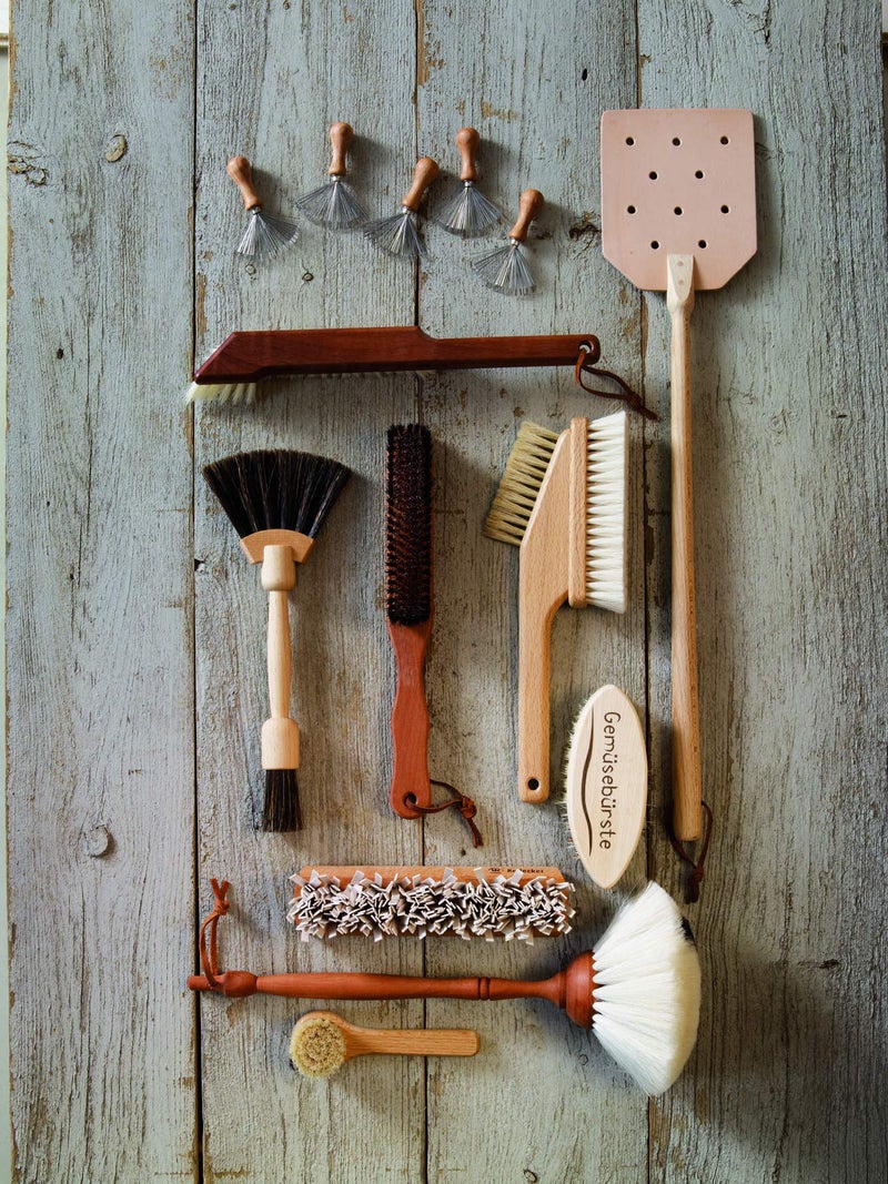 REDECKER Dust Brush with Goat Hair Bristles and Oiled Pearwood Handle, 13-3/8-Inches, Black with White Dot Goat Hair Dusters - Goat Hair Dusting Brush - Wood Duster Brush - Image 4