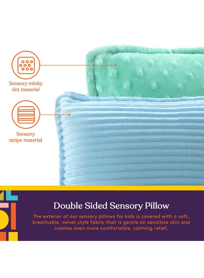 Special Supplies Special Supplies Vibrating Pillow Sensory Pressure Activated for Kids and Adults, 12” x 12” Plush Minky Soft Cover with Textured Therapy Stimulation Bumps, Blue and Green - Image 4
