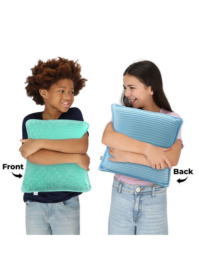 Special Supplies Special Supplies Vibrating Pillow Sensory Pressure Activated for Kids and Adults, 12” x 12” Plush Minky Soft Cover with Textured Therapy Stimulation Bumps, Blue and Green - Image 1