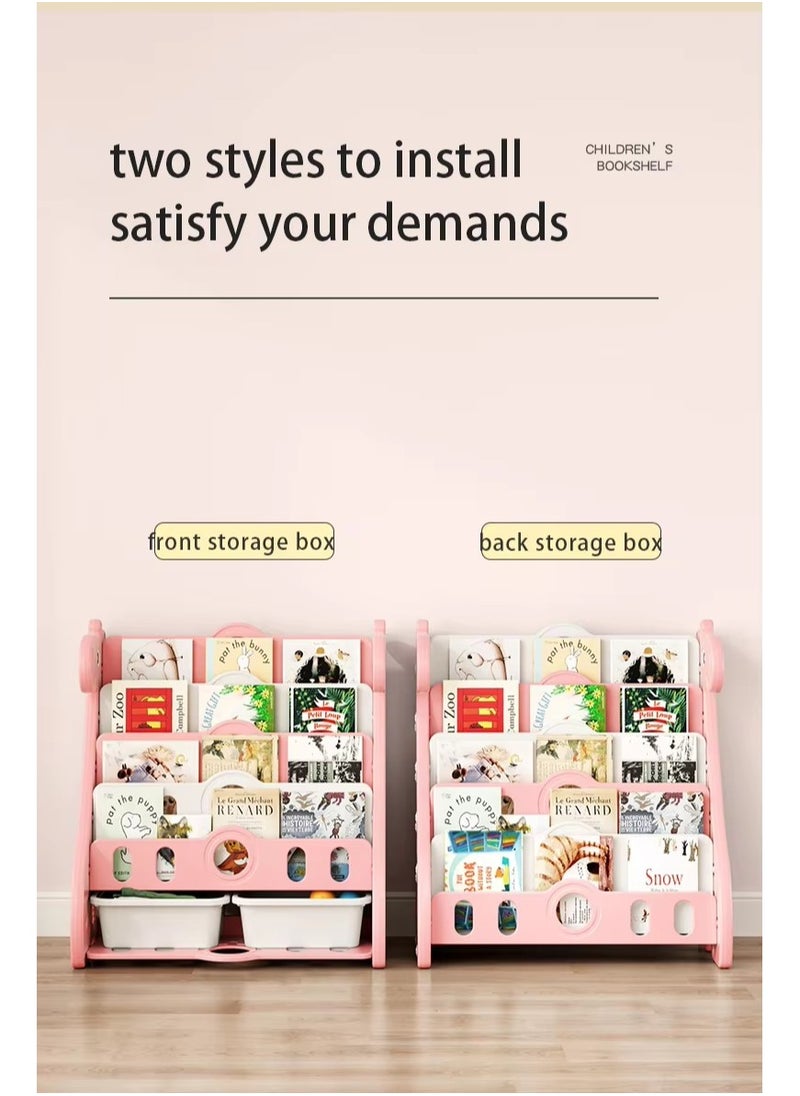 FULL JOY - Giraffe Bookshelf 5 Double Layer With Storage Box,72*47*80 cm - Image 1