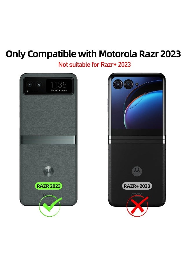 Motorola Moto Razr 2023 Case - Slim Shockproof Cover with Full Body Protection & Magnetic Hinge, Matte Black Cover for Moto Razr40, Lightweight PC Case - Image 2