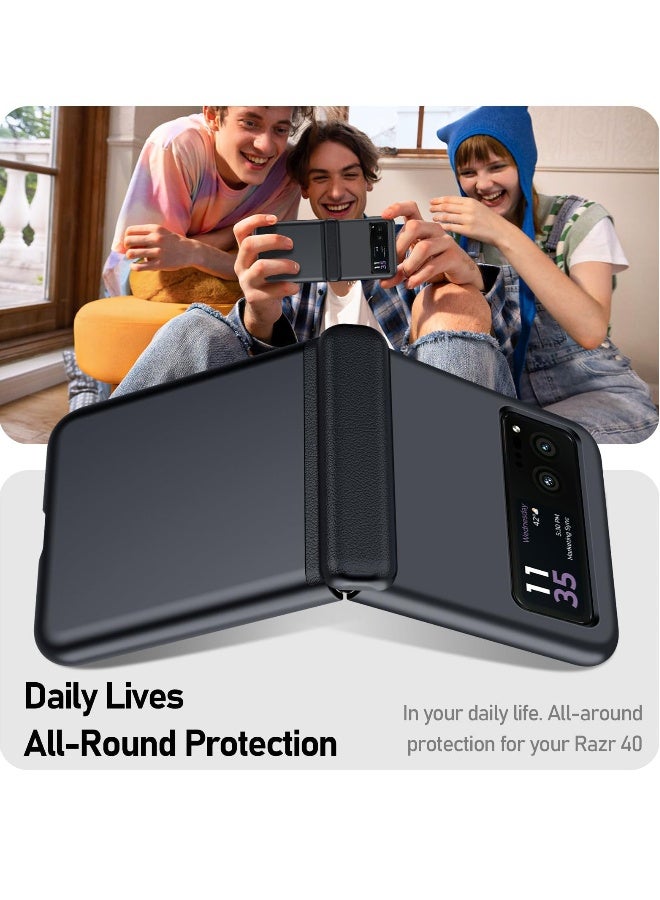 Motorola Moto Razr 2023 Case - Slim Shockproof Cover with Full Body Protection & Magnetic Hinge, Matte Black Cover for Moto Razr40, Lightweight PC Case - Image 3