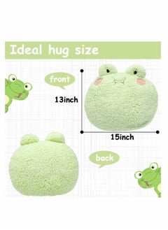 Excefore Frog Plush Pillow, Adorable Frog Stuffed Animal, Home Cushion Decoration Frog Plush Toy Throw Pillow Decorations Gifts for Women Kids Birthday  - Image 3