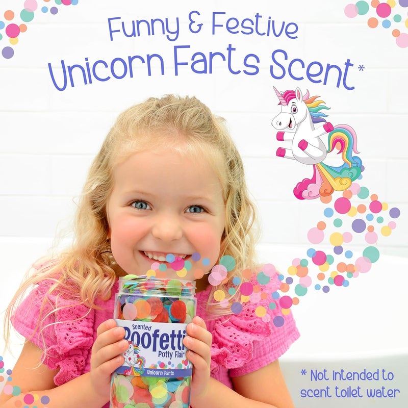 PrimaStella Poofetti Potty Flair - Scented Potty Training Party Toilet Confetti (Unicorn Farts) - Image 3