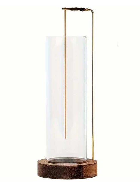 Modern Incense Holder with Round Glass Ash Catcher – Wooden Upside Down Incense Stick Holder for Home Fragrance
