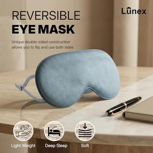 Lunex Premium Grey Sleep Mask for Men & Women (2 PCS) | 6 Months Warranty | Ultra-Soft Eye Cover for Deep Sleep | Adjustable Strap & Light Blocking - Image 3