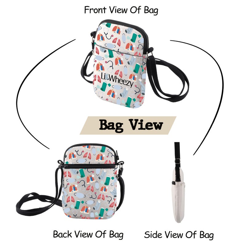 MNIGIU Asthma Inhaler Crossbody Bag Asthma Fighter Gift Wheezy Shoulder Bag Asthma Awareness Gift Respiratory Gifts - Image 5