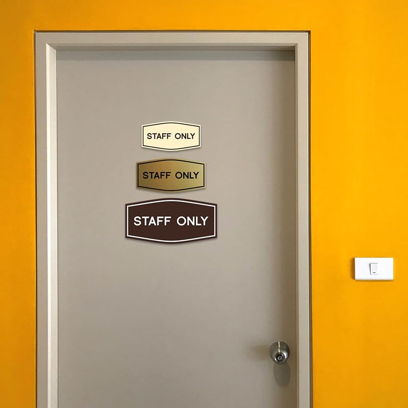 All Quality All Quality Fancy Staff Only Wall or Door Sign - Durable Material | Keep Visitors and Guests Safe (Brushed Silver) - Large (1 Pack)  - Image 2