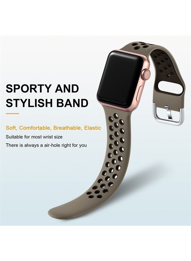 Lerobo - 3 Pack Compatible for Apple Watch Band Series 8 7 6 5 4 3 2 1 SE Ultra Band 49mm 45mm 44mm 42mm 41mm 40mm 38mm Breathable Silicone Sport Strap for iWatch Bands Men Women, S/M - Image 1