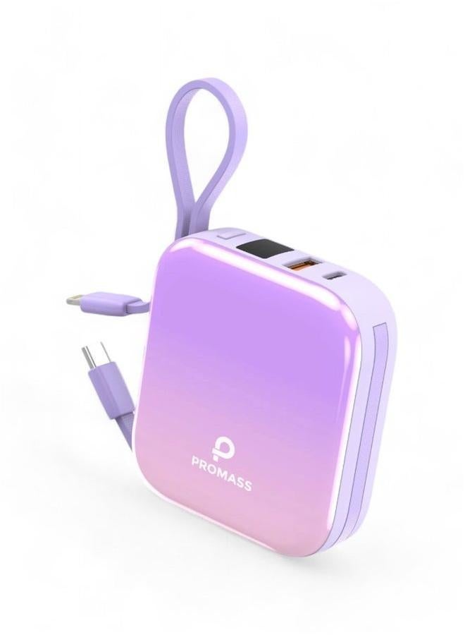 Promass Power Bank 10,000 mAh, fast and efficient charging with a Lightning cable and a USB C cable, compatible with the iPhone 16 Pro Max/16 Pro/16 Plus/16 series, iPhone 15 series, iPhone 7-14, and also compatible with tablets, Galaxy S24 Ultra, and others. - Image 1