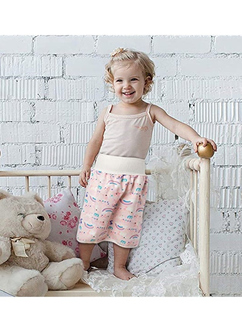 SYOSI Unicorn Diaper Skirt Short, 2 in 1 for Kids, Diaper Skirt Potty Training for Toddlers, Anti Bed-Wetting Washable Reusable Cotton Bamboo Fiber Waterproof Bed Clothes, for 0-4 Year Old Baby Girls Boys - Image 5