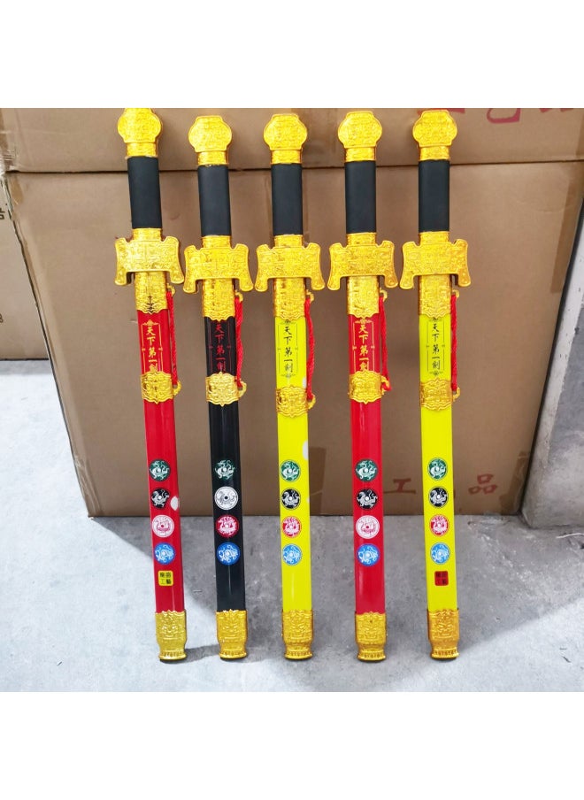 Scenic Spots Sell Printed Dragon Words Electroplating Xuanwu Excalibur Park Temple Fair Qinglong Sword Sword Yiwu Wholesale-Color:The World's First Sword (wooden)  - Image 1