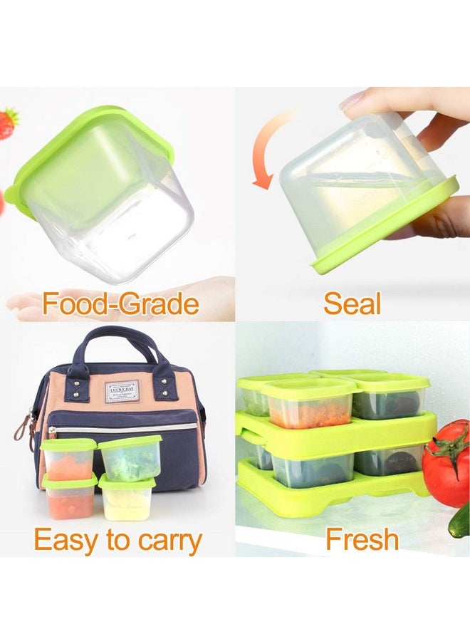 12-Pack Plastic Food Storage Containers With Lids Airtight Freezer Safe (Green, 4 Oz Each) - Baby Food Freezer Trays With Lids Baby Cubes Food Storage - Stackable Baby Food Storage Containers - pzsku/Z85E424C98B559CC5C935Z/45/_/1735214463/99c9ae4f-0a1d-4bba-8252-0c692193bc90