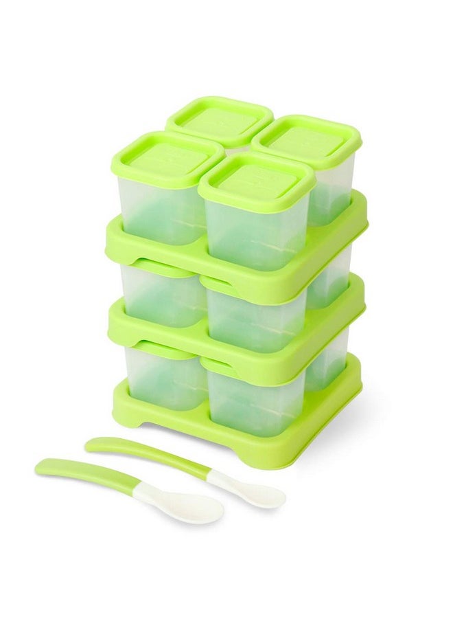 12-Pack Plastic Food Storage Containers With Lids Airtight Freezer Safe (Green, 4 Oz Each) - Baby Food Freezer Trays With Lids Baby Cubes Food Storage - Stackable Baby Food Storage Containers - pzsku/Z85E424C98B559CC5C935Z/45/_/1735214540/a88b38ff-a937-4ff2-bf30-fbd0d086d482