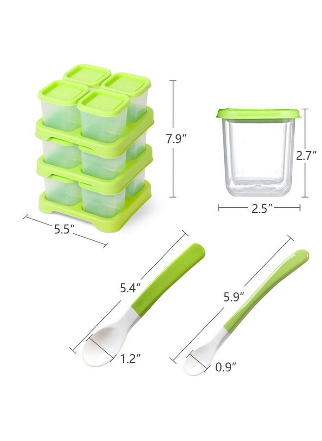 12-Pack Plastic Food Storage Containers With Lids Airtight Freezer Safe (Green, 4 Oz Each) - Baby Food Freezer Trays With Lids Baby Cubes Food Storage - Stackable Baby Food Storage Containers - pzsku/Z85E424C98B559CC5C935Z/45/_/1735214542/ebdfc54e-d5ea-4367-9afa-1e056e3b628f