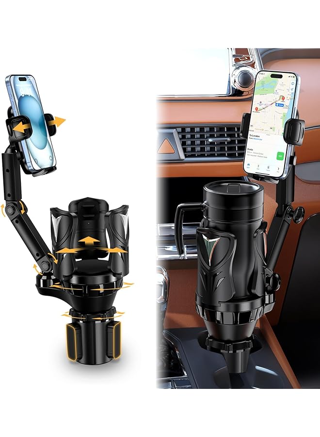S-TOP Phone Holders for Your Car, Adjustable Car Cup Holder Expander with Rubber Grip, Secure Hold, Multi-Scenario Use for Drivers, Commuters & Road Trips, Fit for Up to 5.31'' Drinks/Mugs/Foods - Image 1