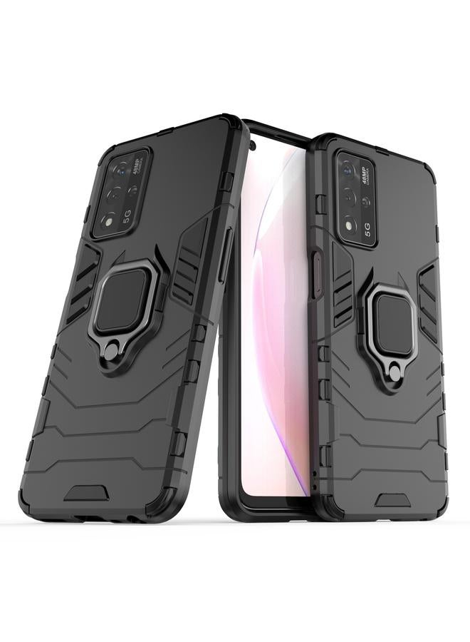 S-TOP Case For OPPO A93s 5G Shockproof PC + TPU Protective Case with Magnetic Ring Holder - Image 2