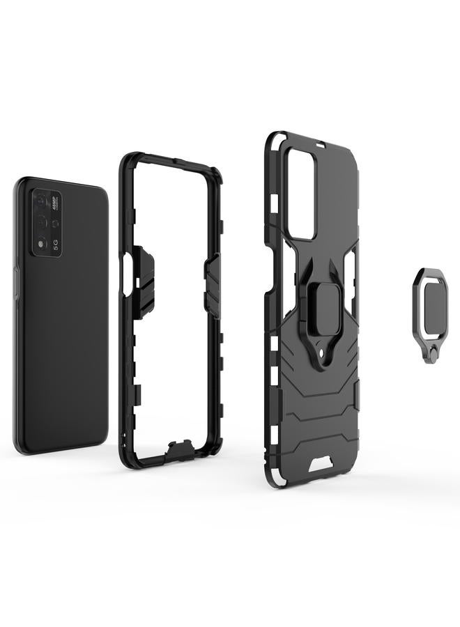 S-TOP Case For OPPO A93s 5G Shockproof PC + TPU Protective Case with Magnetic Ring Holder - Image 3