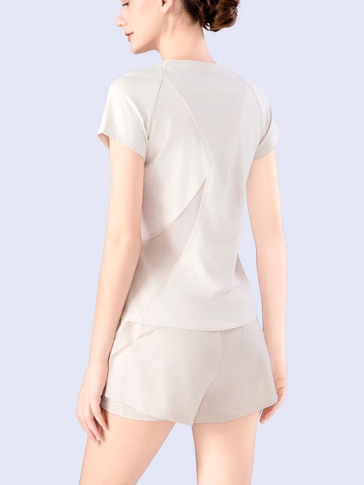 Sports Suit New Suit Summer Short-Sleeved Running Quick-Drying Yoga Loose Thin Breathable Fitness - Image 1