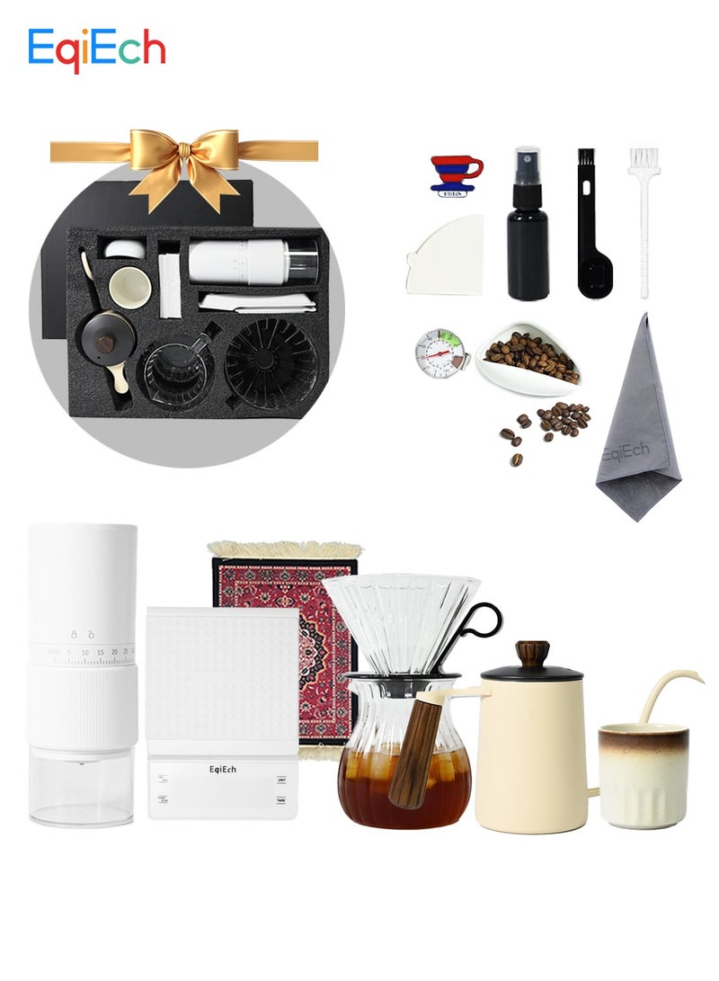 ايكي ايك V60 مجموعة 15 قطعة صانع قهوة قهوة قهوة كهربائية مع مربع هدايا - Image 1