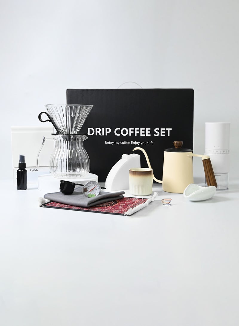 ايكي ايك V60 مجموعة 15 قطعة صانع قهوة قهوة قهوة كهربائية مع مربع هدايا - Image 5