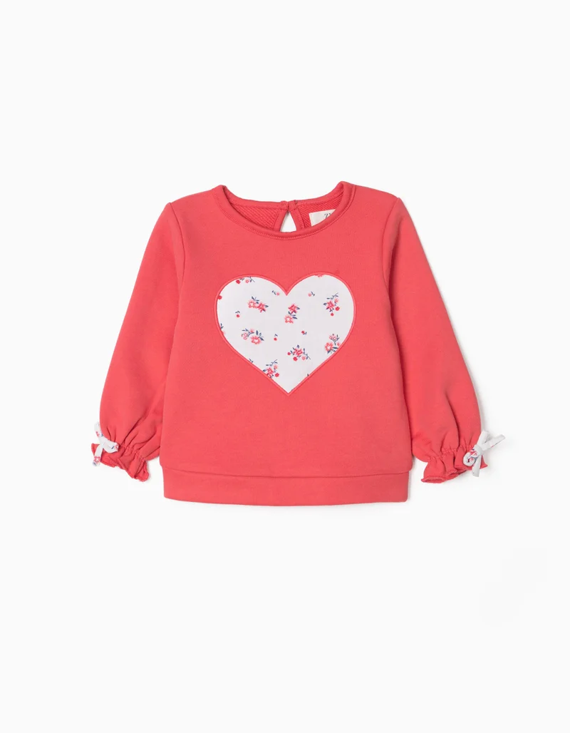 Zippy Sweatshirt for Baby Girls 'Heart', Grey