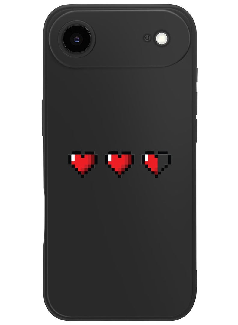 Theodor Protective Slim Fit Case Liquid Silicone Cover with Full Body Protection Anti-Scratch Shockproof Case For Apple iPhone 17 Air (Black) 3 Hearts - Image 1