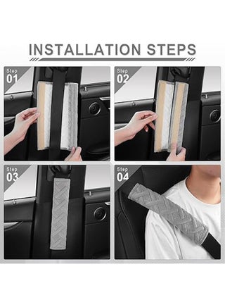 Car Seatbelt Pad Cover, 2PCS Seat Belt Shoulder Strap Covers Harness Pad for Car/Bag, Automotive Parts, Car Seat Belt Cushions，helps Avoid Friction on Shoulder and Neck, Fits All Cars and Packs - view 4