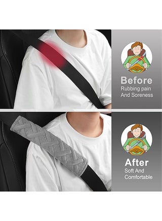 Car Seatbelt Pad Cover, 2PCS Seat Belt Shoulder Strap Covers Harness Pad for Car/Bag, Automotive Parts, Car Seat Belt Cushions，helps Avoid Friction on Shoulder and Neck, Fits All Cars and Packs - view 5