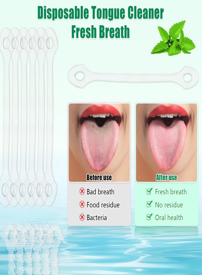 Phoncoo 100 Count Disposable Tongue Scraper, Plastic Tongue Cleaner for Adults and Kids, Tongue Scrubber for Oral Care, Promote Fresh Breath - Image 3