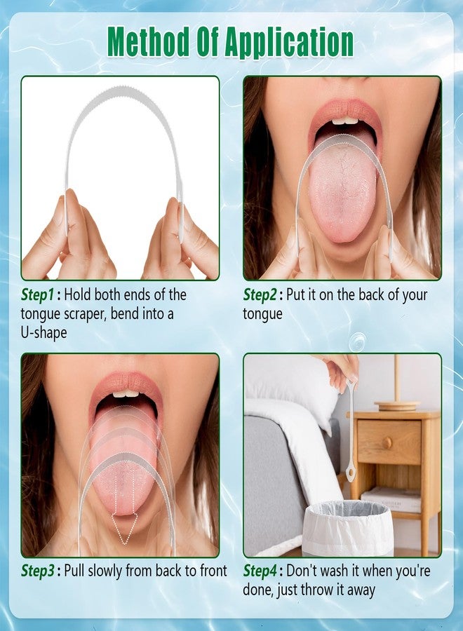 Phoncoo 100 Count Disposable Tongue Scraper, Plastic Tongue Cleaner for Adults and Kids, Tongue Scrubber for Oral Care, Promote Fresh Breath - Image 4