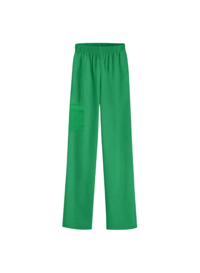 Loquat Womens Medical Scrubs Set Medical Uniform Long trousers Peacock Green - Image 1