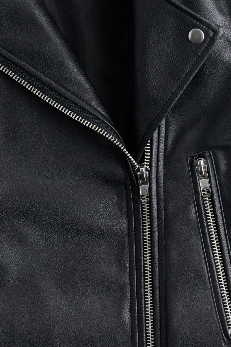 H&M Coated Biker Jacket