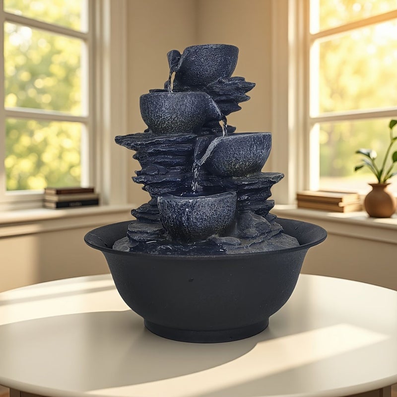 Resin Rockery Model A Desktop Fountain Powered by Mobile Power Supply Unique Decorative Art - Image 5