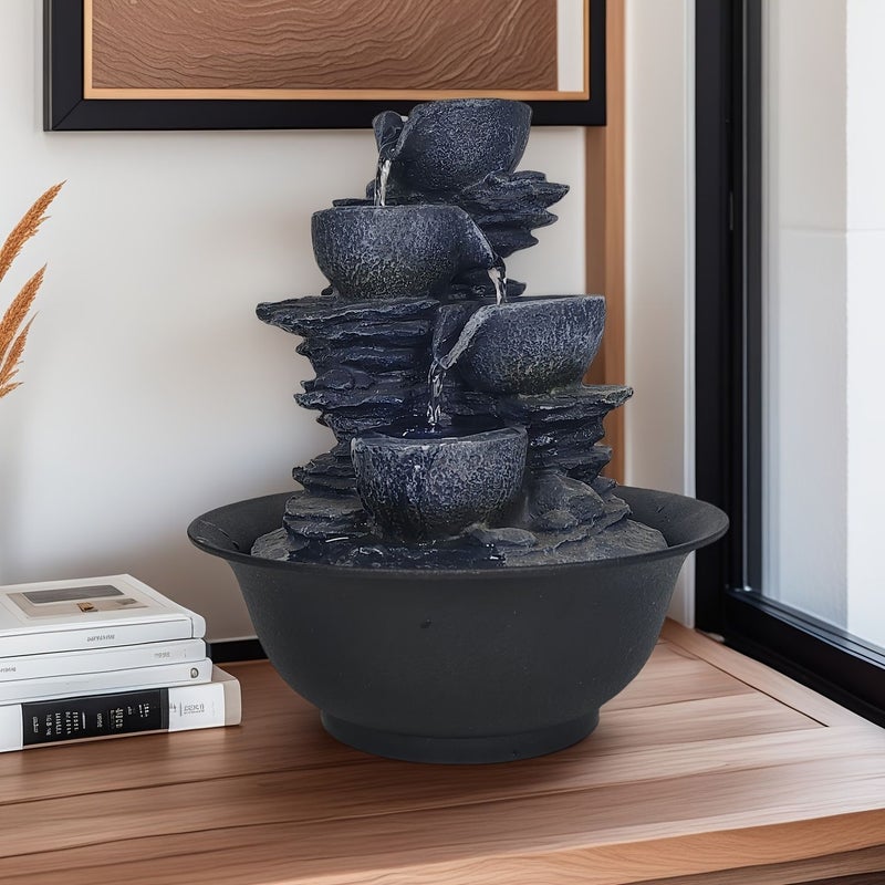 Resin Rockery Model A Desktop Fountain Powered by Mobile Power Supply Unique Decorative Art - Image 4
