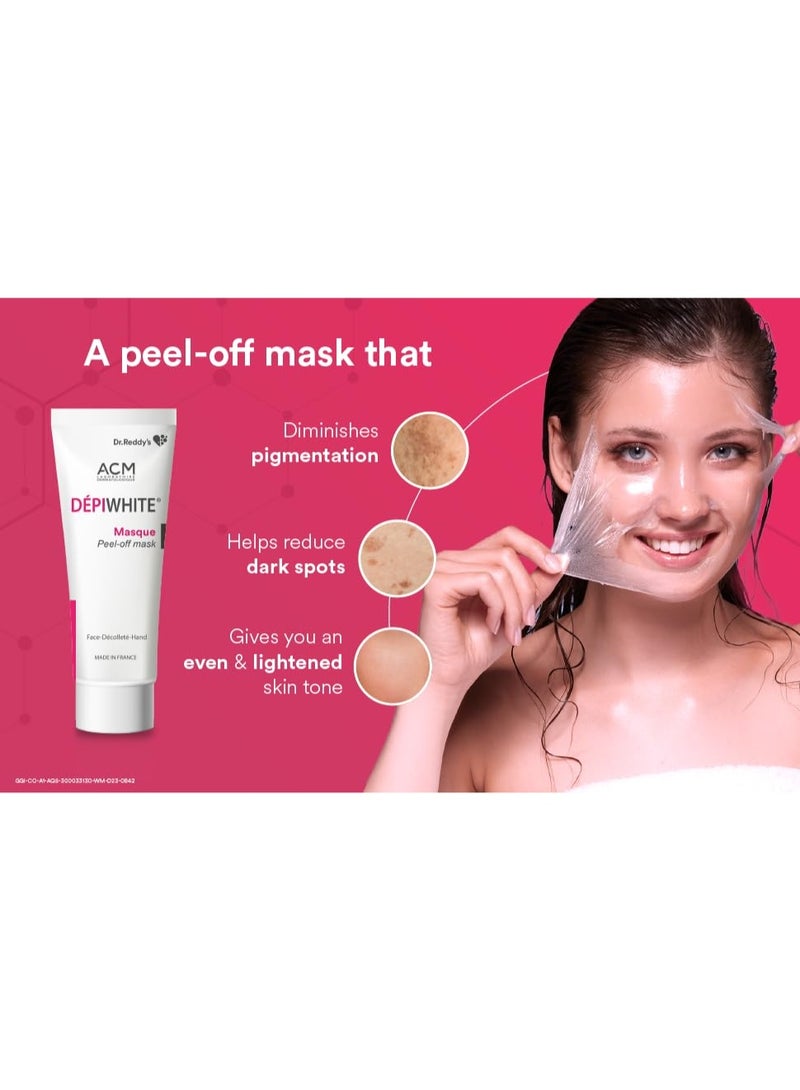 Dr. Reddy's Depiwhite Peel Off Masque | Contains Vitamin C and Kojic Acid | Helps in Reducing Hyperpigmentation | Gives Instant Glow | For Men and Women | 40ml - Image 2