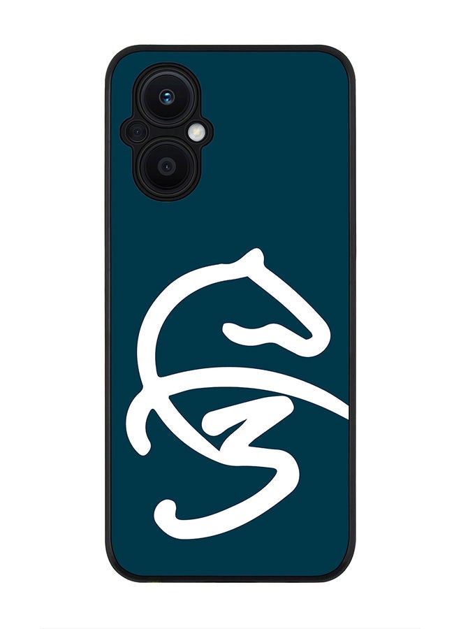 Stylizedd Rugged Black edge case for Oppo Reno7 Z  Slim fit Soft Case Flexible Rubber Edges Anti Drop TPU Gel Thin Cover -  Faz3 Style Blue - Image 1