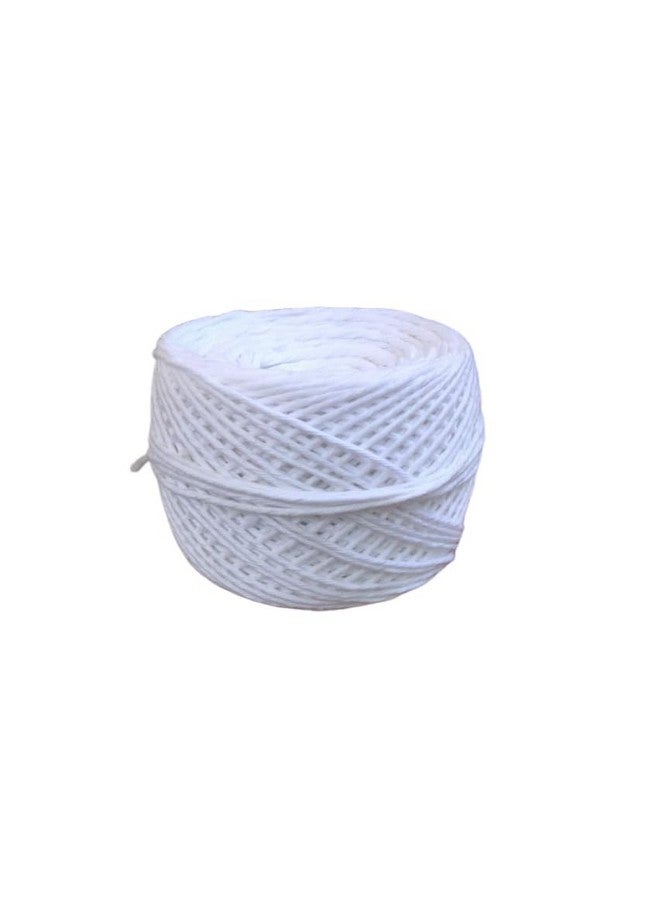 Prapti Handicrafts Prapti handicrafts 8 ply Cotton Yarn Baby Soft Thick Materials for Knitting,Crochet,Macrame,DIY Craft 100 gm Ball (200 gm, White)