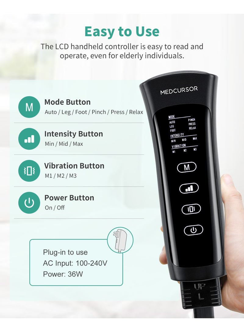 Medcursor Air Compression Foot Massager Promotes Blood Circulation, Relieves Fatigue & Relaxes Body and Mind Suitable for the Elderly & Young People The Perfect Gift for Parents and Loved Ones. Give Your Legs a Soothing and Relaxing Experience. - Image 4