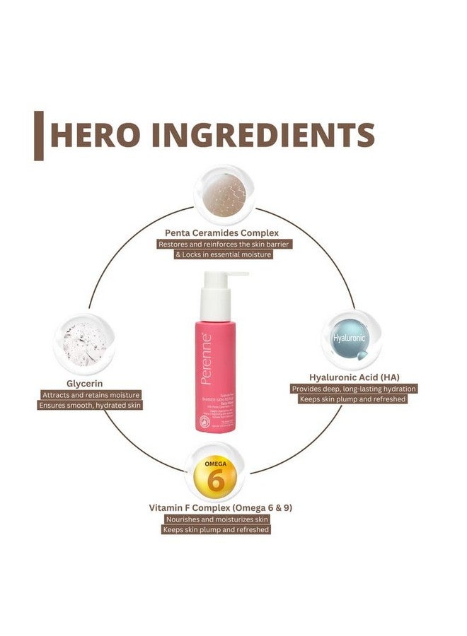 Perenne Sulphate Free Barrier Skin Repair Face Wash, Moisturizing Face Cream & Intensive Restorative Cream | For Normal to dry Skin (100ml x 50g x 50g) - Image 5