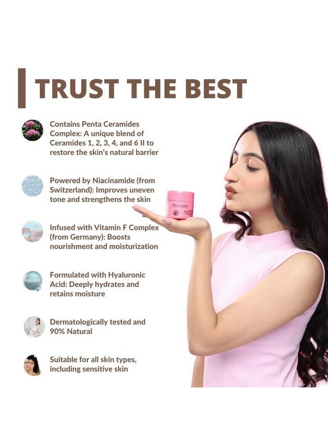Perenne Sulphate Free Barrier Skin Repair Face Wash, Moisturizing Face Cream & Intensive Restorative Cream | For Normal to dry Skin (100ml x 50g x 50g) - Image 4