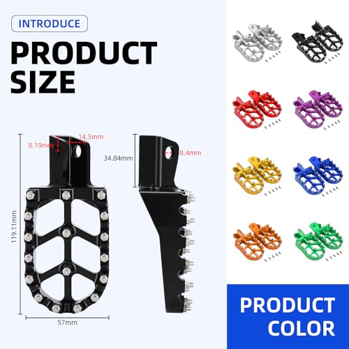 CHANGCHENG Dirt Bike Foot Pegs Motorcycle Footpegs Foot Pedals Rests CNC for Sur Ron Light Bee S/X Segway X260 X160 Talaria Sting MX3 MX4 Talaria XXX Taparia Black - Image 3