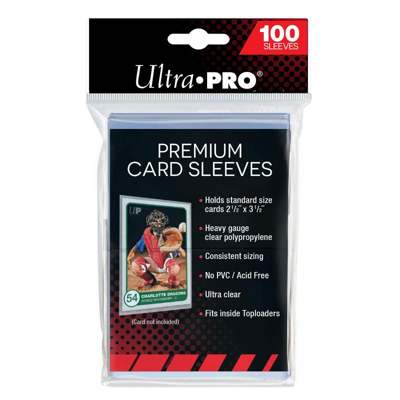 Ultra Pro ألترا برو - أكمام بطاقات شفافة متميزة 100 قطعة لحماية بطاقات الرياضة، بطاقات البيسبول / كرة القدم، وبطاقات الجمع، الحجم القياسي - Image 1