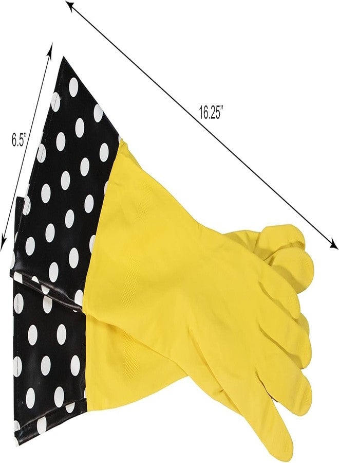 Evriholder Glam-Gloves Reusable Latex Dishwashing Gloves for Kitchen or Cleaning, Yellow, 3 Pairs, Patterns May Vary - Image 3