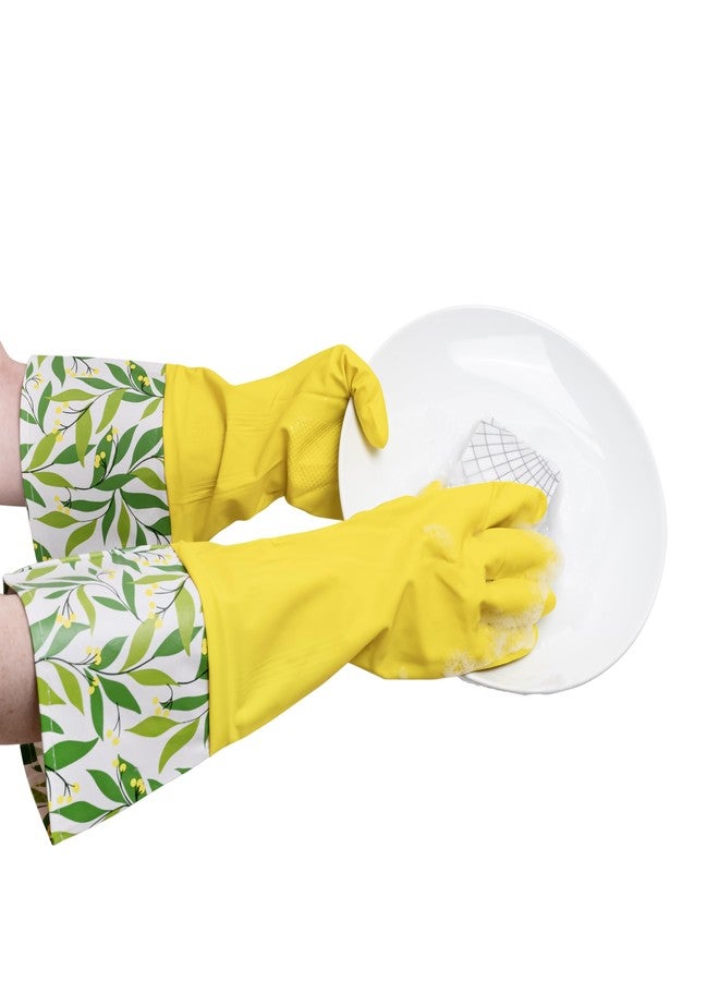 Evriholder Glam-Gloves Reusable Latex Dishwashing Gloves for Kitchen or Cleaning, Yellow, 3 Pairs, Patterns May Vary - Image 5