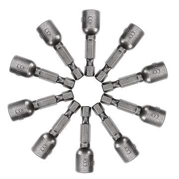 Generic 10Pcs 8Mm Socket Magnetic Nut Driver 14 Inch Hex Shank Power Drill Bits