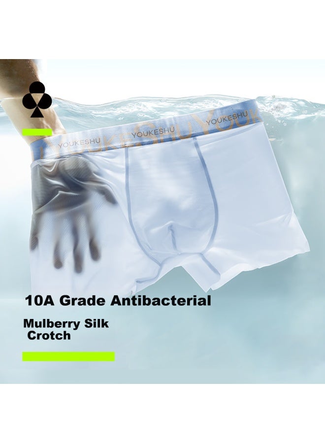 Youkeshu Men's Ice Silk Cooling Antibacterial Breathable Summer Boxer Briefs 10a - Image 1