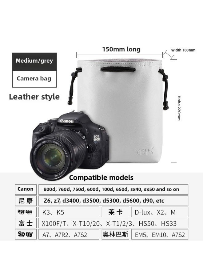 Generic - Lifetime Camera Bag Mini Single Liner Protective Cover Waterproof Suitable For Sony Canon Fuji SLR Storage Bag-Color:Square Mat Grey Medium - Image 1