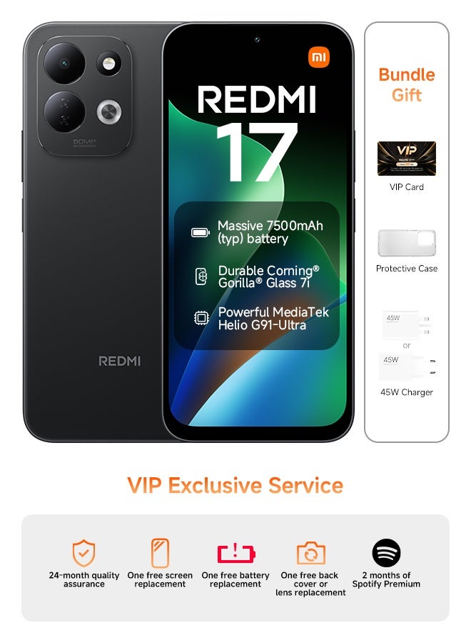 Xiaomi Redmi 17 Dual SIM 4G Black 6GB RAM 128GB - Global Version