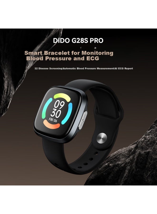 Dido G28S Pro Smartwatch For Blood Pressure And Blood Sugar Monitoring, Ecg Risk Assessment, Exercise Management, Blood Oxygen, Heart Rate, Body Temperature, Sleep Health Tracking For Men And Women, Middle-Aged And Elderly - Image 1